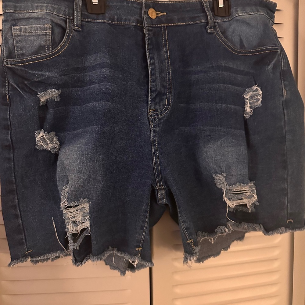 Distressed Denim Shorts - Picture 6 of 10